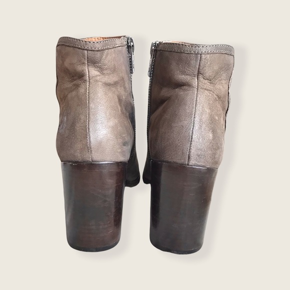 Frye Danica Peep Toe Grey Suede Cute Fall Booties - Picture 11 of 16